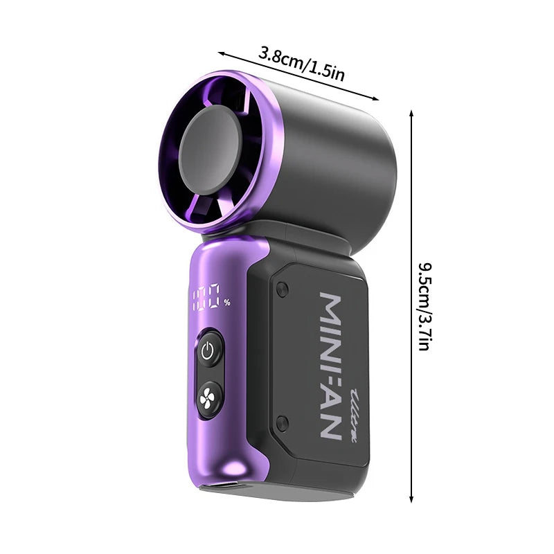 Mini Turbo USB Fan – Portable Cooling for Summer and Camping